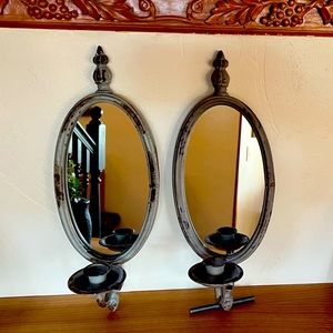 Aria Oval Mirror Sconce . Can be used with a taper candle.